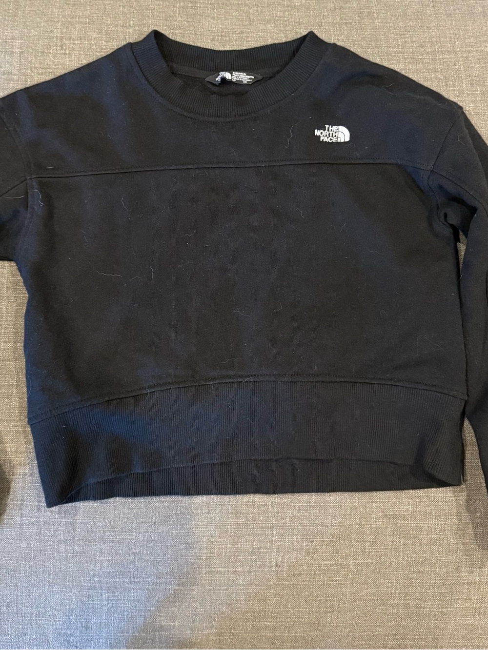 The North Face Black Kids Crewneck Sweatshirt with White Logo